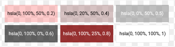 HSLA color value examples