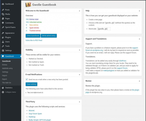 Gwolle - Free WordPress Guestbook Plugin