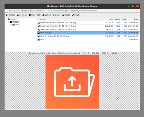 Drupal IMCE - Image Uploader and Browser