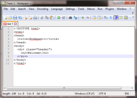 Nodepad++ - Free Source Code Editor for Windows