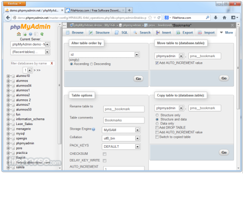 phpMyAdmin - Web Based MySQL Database Manager