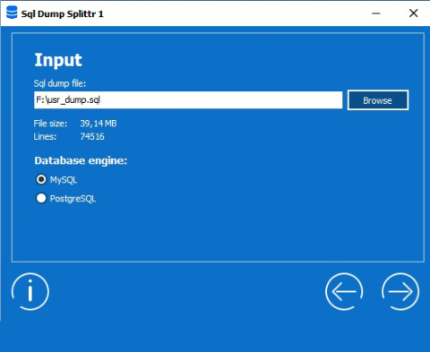 SQL Dump Splittr - MySQL & PostgresSQL Dump Splittr