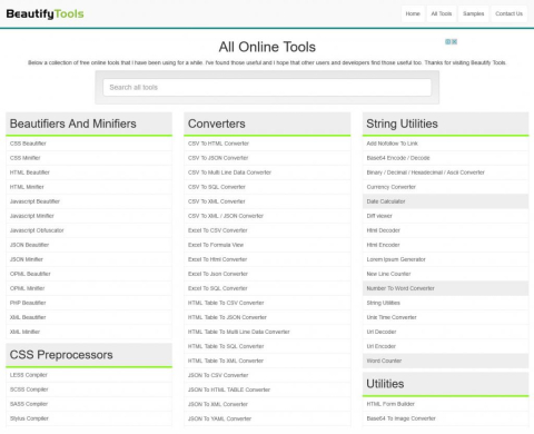 Beautify Tools - Online Tools and Utilities