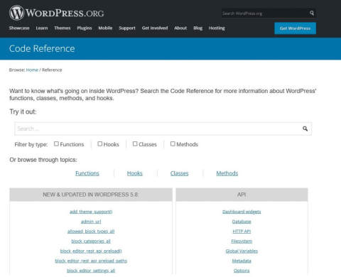 Code Reference - WordPress Codes