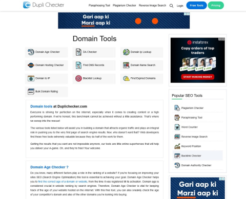Dupli Checker - Free Pack of Tools for Domain