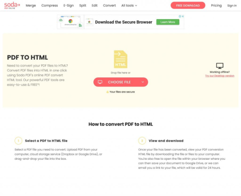 SodaPDF - Free PDF to HTML Converter Tool