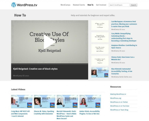 Wordpress.TV - Free WordPress How To Videos