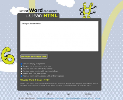 convert word documents to clean html word2cleanhtml com