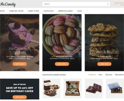Ms.Candy - Free Sweet Shop OpenCart Template