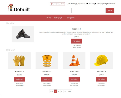 Dobuilt – Free Safety Equipment OpenCart Theme