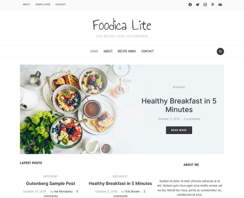 Foodica Lite - Free WordPress Food Theme