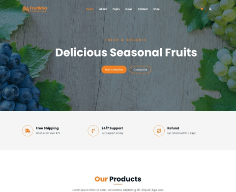 Fruitkha – Free Bootstrap Food Business Template