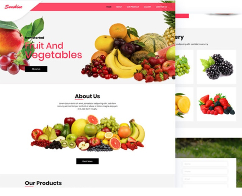 Sunshine – Free Fruit and Vegetables HTML Template