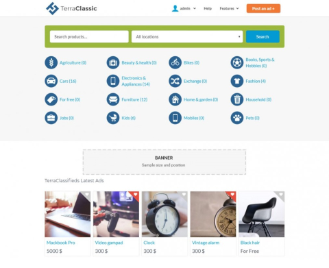 TerraClassic - Free Classifieds WordPress Theme