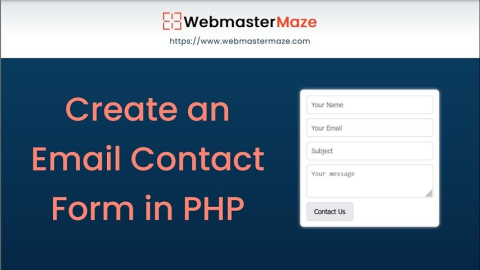 Email Contact Form in PHP